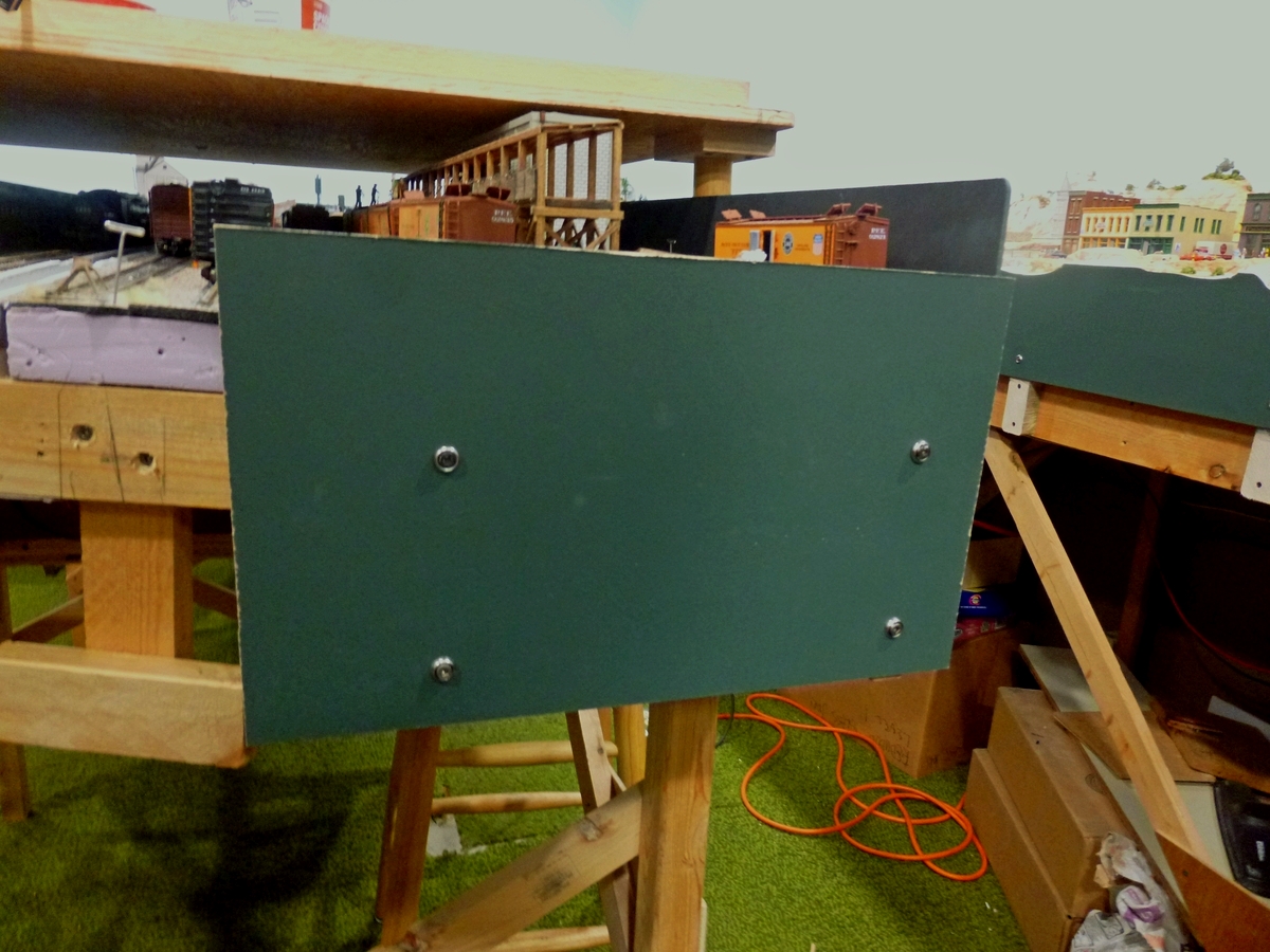 This year we started adding a dark green fascia around the layout.
